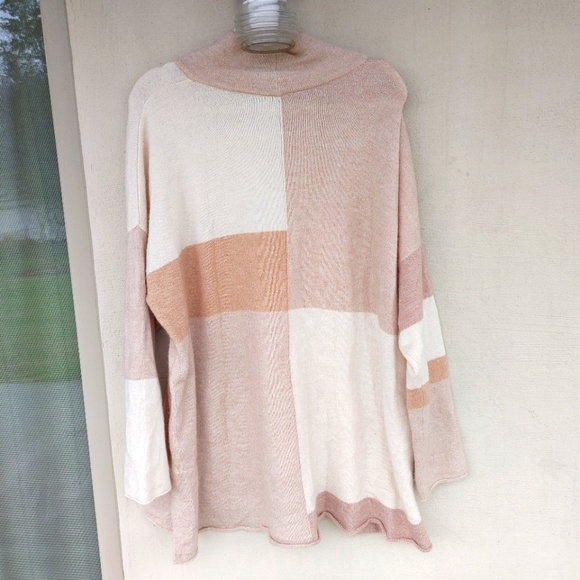 Soft Surroundings Beige Tan Color block Sweater (2X) - Picture 8 of 11